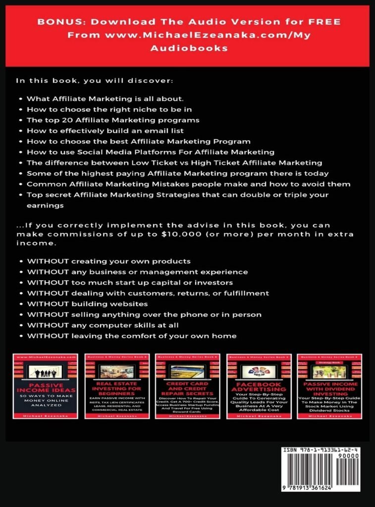 Affiliate Marketing: Learn How to Make $10,000+ Each Month on Autopilot. (1) (Business Money Series Book) Hardcover – September 3, 2019 Affiliate Marketing: Learn How to Make $10,000+ Each Month on Autopilot. (1) (Business Money Series Book) Hardcover – September 3, 2019